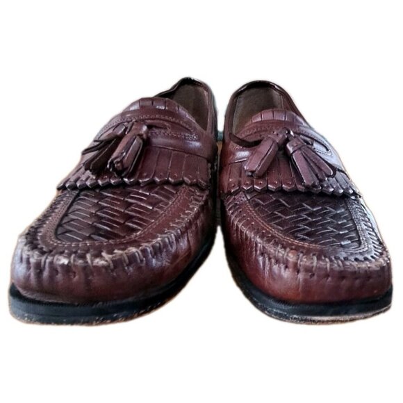Nunn Bush Men\'s 13 Brown Woven Tassel Slip-On Loafers main image 13
